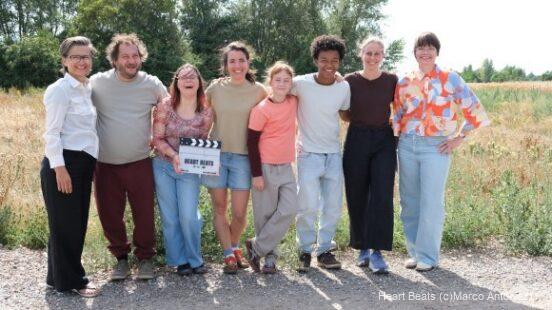 v.l.n.r. Produzentin Karin Berghammer, David Scheid (Chris), Céline Flatscher (Pauline), Regisseurin Johanna Lietha, Ava Löcker (Lia), Sekou Kouyate (Louis), Kamerafrau Marie Thérèse Zumtobel, Produzentin Katharina Posch