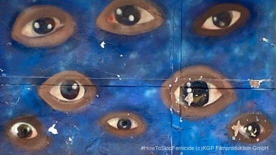 mehrere Augen auf einem blauen Hintergrund